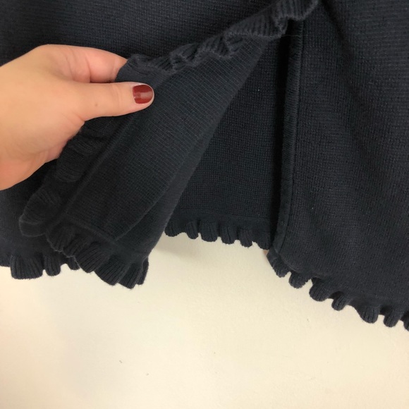 BODEN Thick Navy 100% Cotton Ruffle Jacket size 12 - Picture 12 of 12